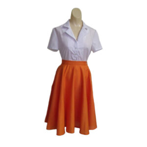 Orange circle skirt set