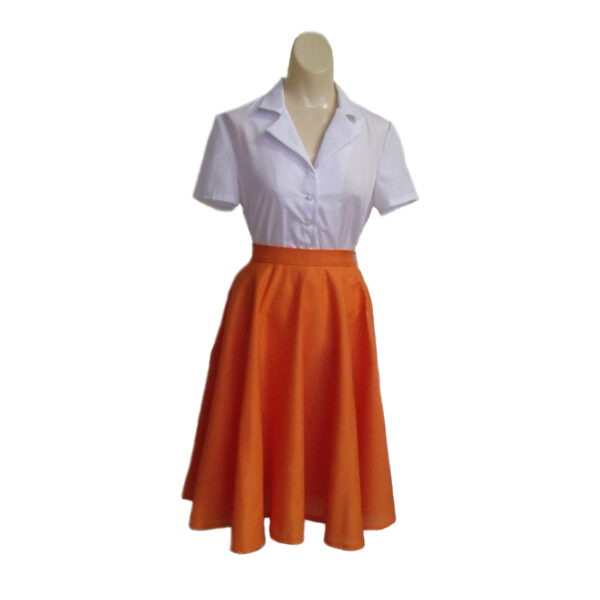 Orange circle skirt set