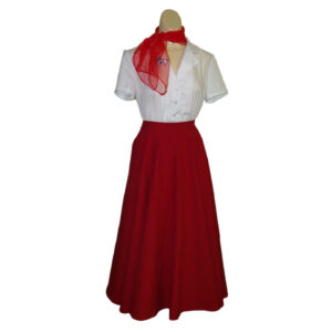 Red Circle Skirt set