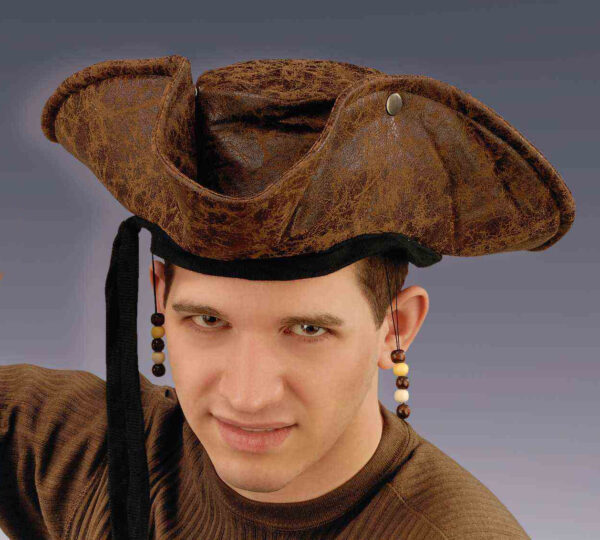 Distressed Pirate Hat w/ Beads