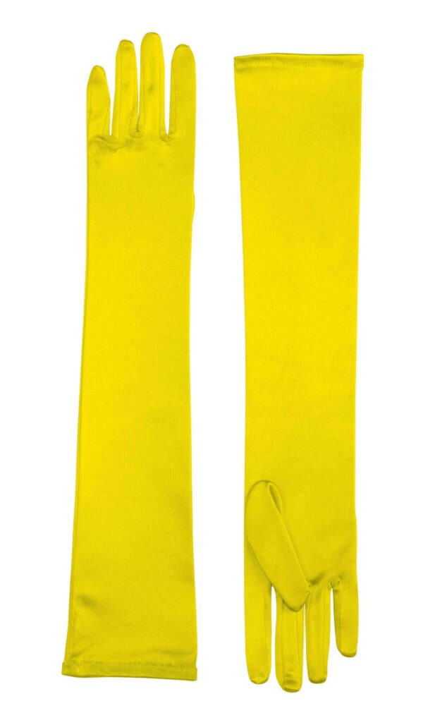 Long Satin Gloves - Yellow