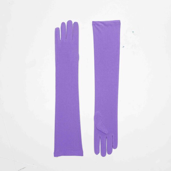 Long Purple Satin Gloves
