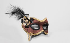 Brown Suede Mask w/ Eyeglass Comfort Arms