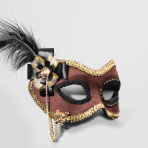 Brown Suede Mask w/ Eyeglass Comfort Arms