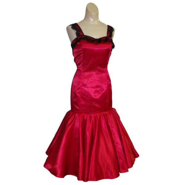 Red Satin Party Dress