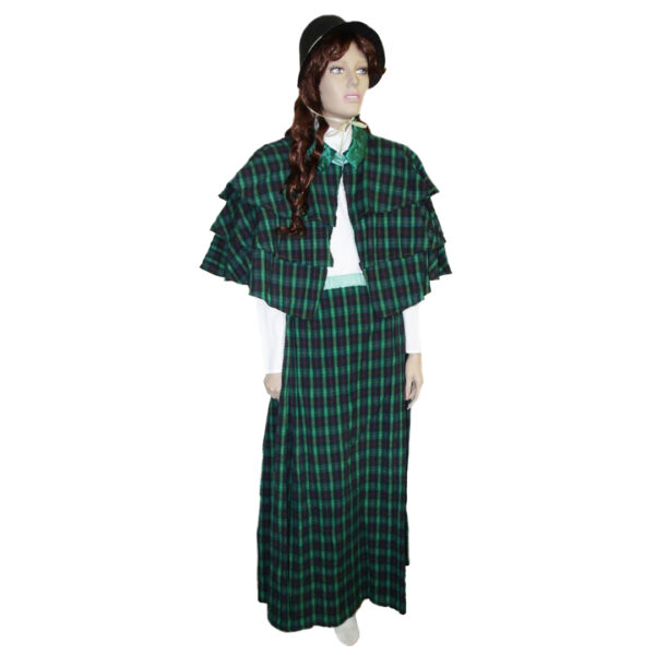 Green Plaid Skirt and 3 tier Cape