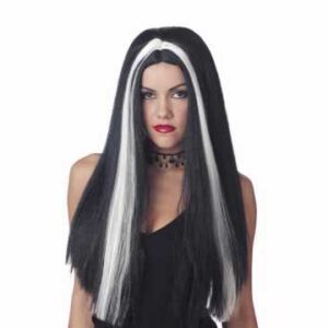 NOS 24" Wig - Black w/ White stripe