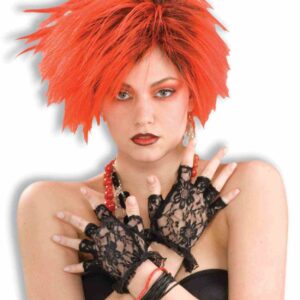 Lacy Fingerless Gloves - Black