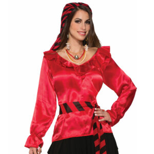 Pirate Red Ruffled Blouse