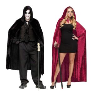 Long Velvet Hooded Cape