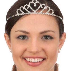 Small Heart Silver Rhinestone Tiara