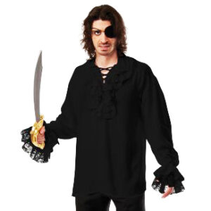 Ruffled Pirate Shirt - Black