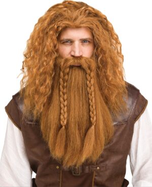 Viking Wig & Beard - Brown