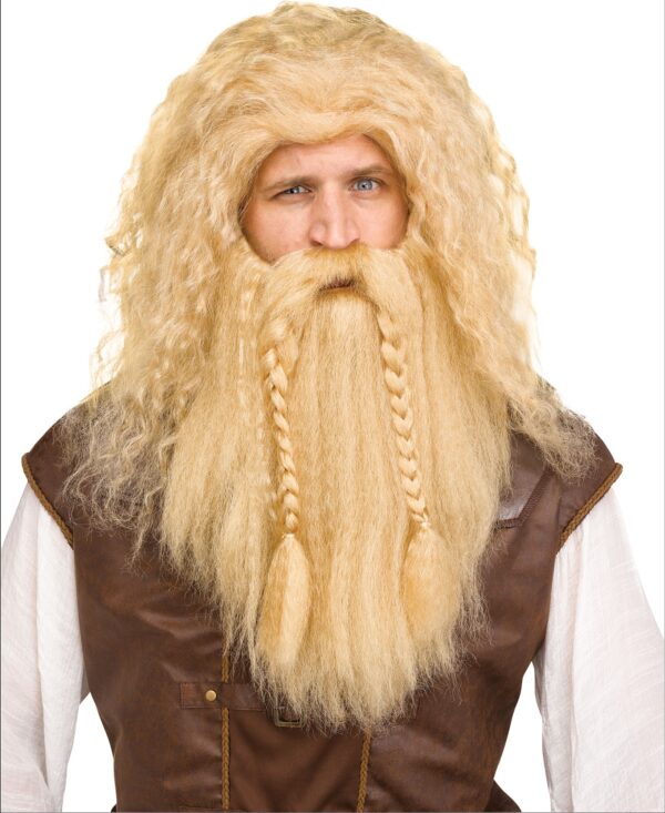 Viking Wig & Beard - Blonde