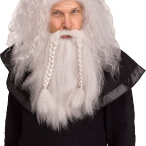 Viking Wig & Beard - Grey