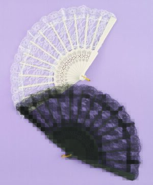 Lace Fan - Black or White