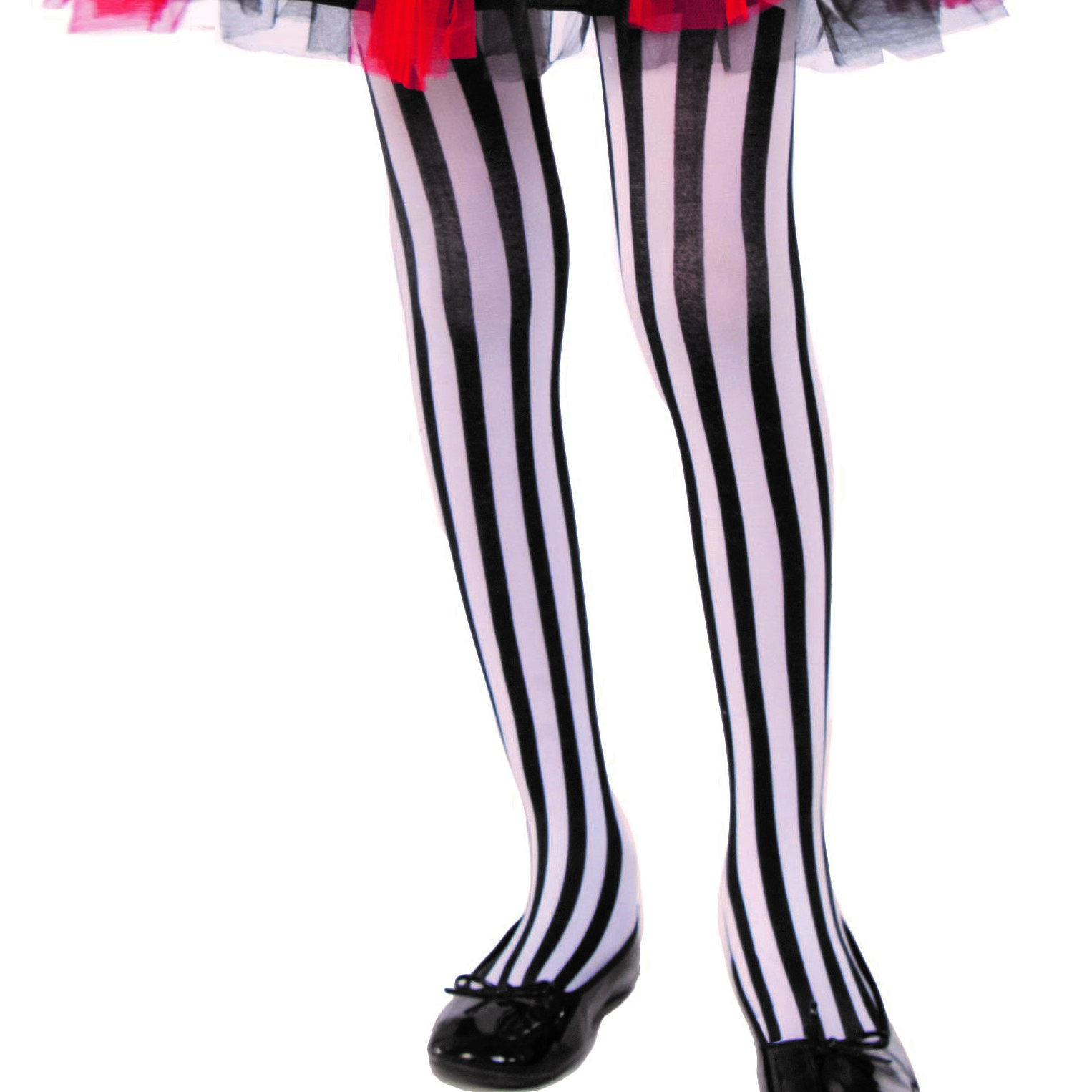 Vertical Striped Tights – Black/White – Beauty and the Beast