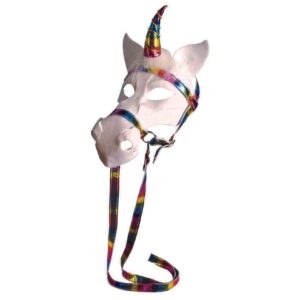 Unicorn Mask with Rainbow Bridle