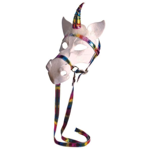 Unicorn Mask with Rainbow Bridle