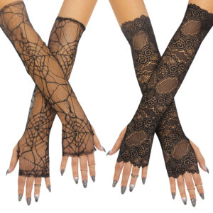 Long, Fingerless Lace Gloves