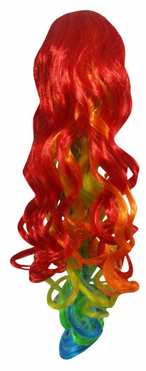 92261mc Rainbow Unicorn Curly Ponytail