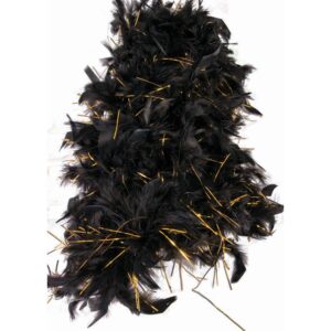 Roaring 20's Feather Boa Black+Gold