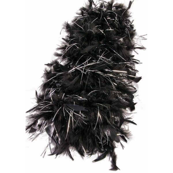 Roaring 20's Feather Boa Black+Silver