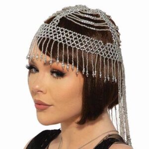 Roaring 20s Silver Beaded Headpiece