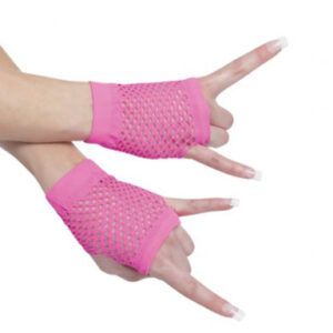 Short Fishnet Gloves - Pink