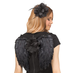 Fantasy Feather Wings & Headpiece - Black