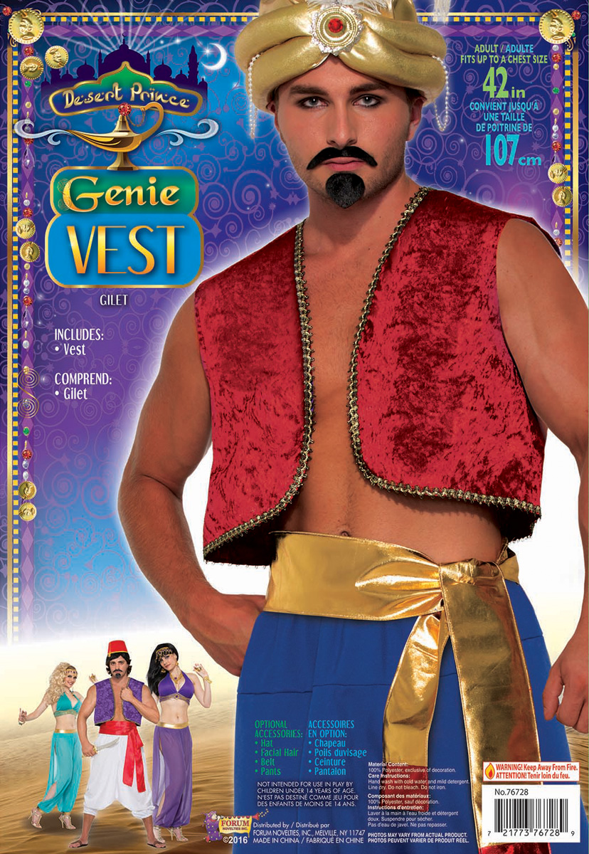 Desert Prince Red Genie Vest – Beauty and the Beast Costumes