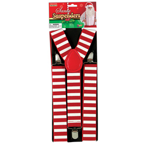 Santa Suspenders – Red & White stripes – Beauty and the Beast Costumes