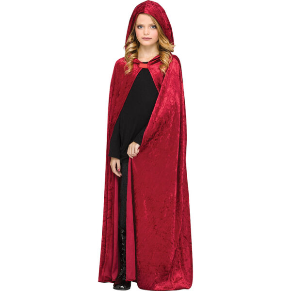 Velour Child Cape Red