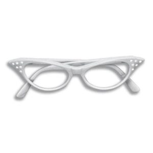 50s Rhinestone Glasses - White