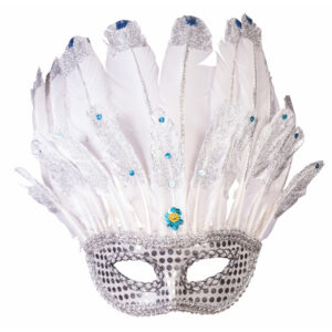 Half Mask with Feathers and Glitter
