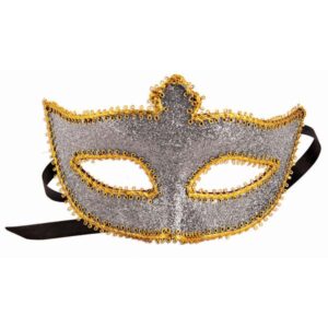 Glitter Half Mask - Silver