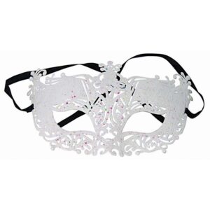 Glitter Half Mask White Opalescent