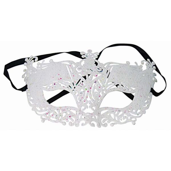 Glitter Half Mask White Opalescent