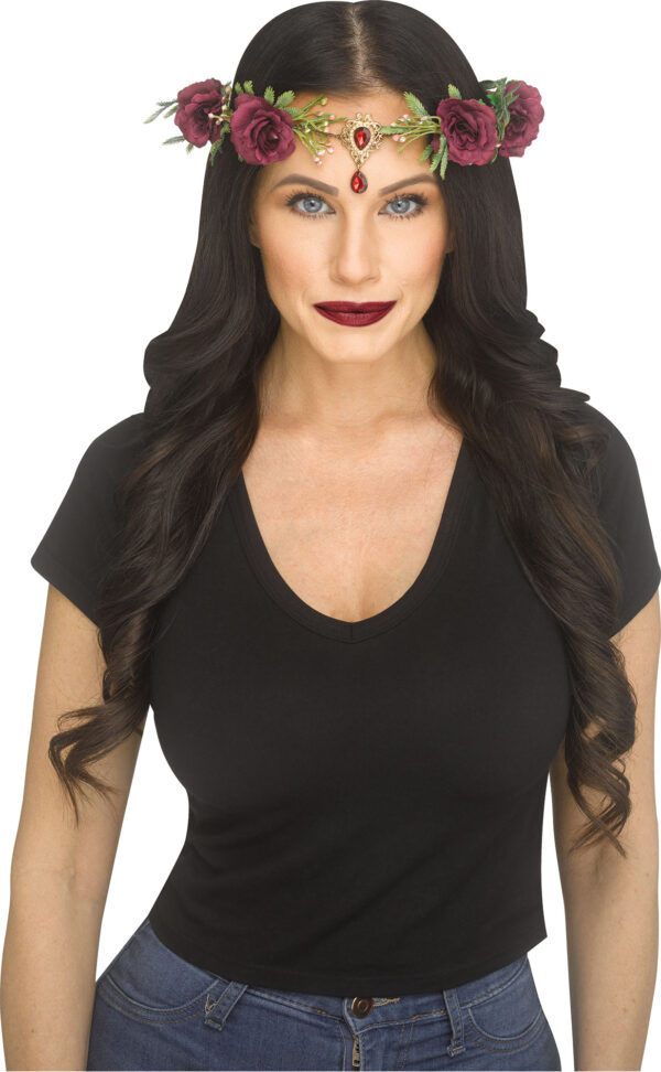 Burgundy Rose Fairy Crown