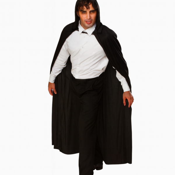 Long Hooded Cape - Black