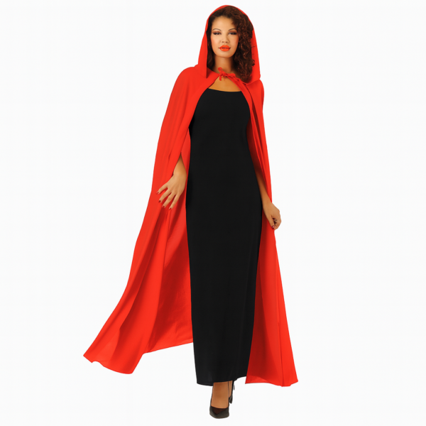 Long Hooded Cape - Red