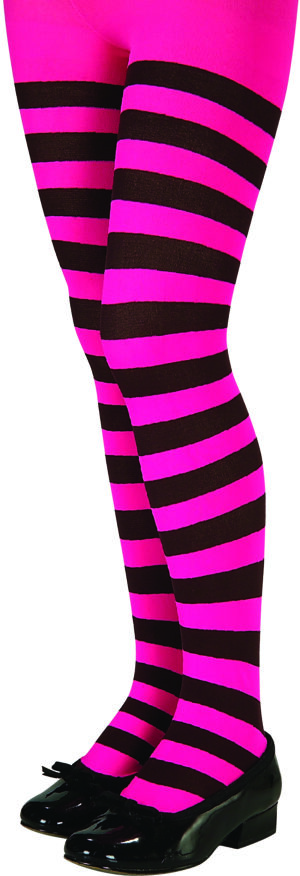 6816 Child tights PkBlk Child tights - Pink & Black Stripe