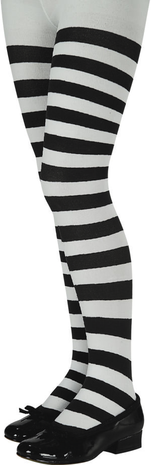 6817 White & Black Tights Child tights - White & Black Stripe