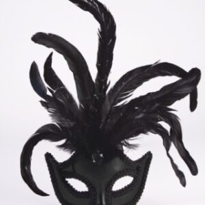 Mask w/ Feathers - Black