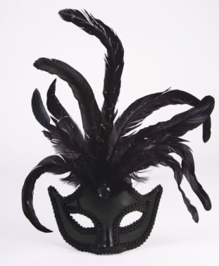Mask w/ Feathers - Black