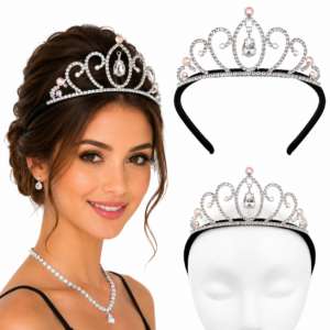 Rhinestone Tiara w/ Pink AB Crystal