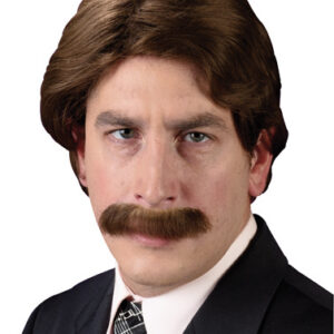 News Man Wig & Mustache