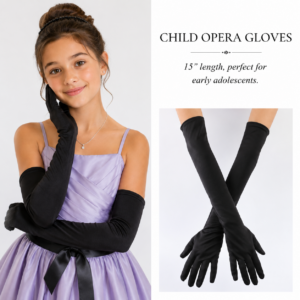 Black Opera Gloves - Child