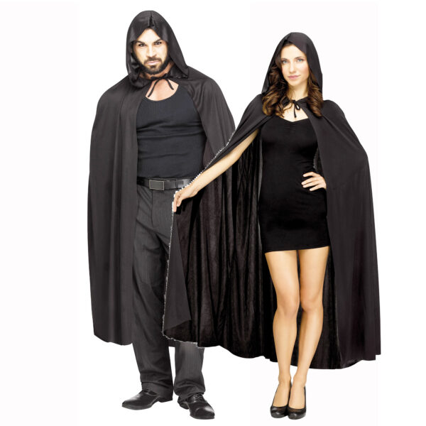 68" Hooded Cape Black