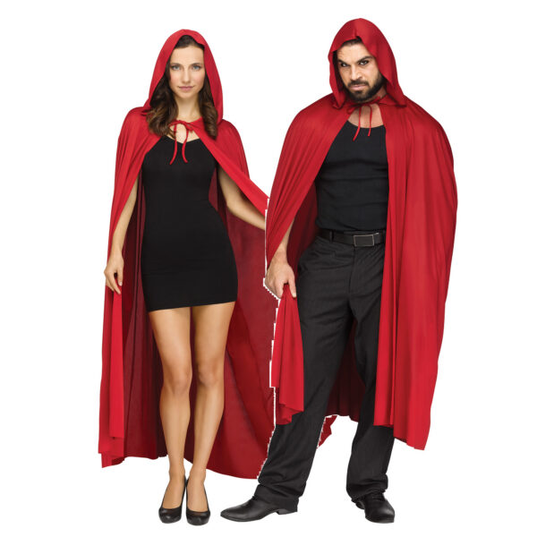 68" Hooded Cape Red